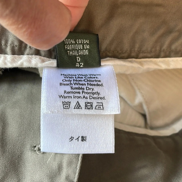 EDDIE BAUER Mercer Fit Twill Trousers Khaki Green High Waist Straight Leg 12 - Picture 9 of 11